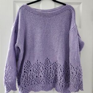Pretty Lavender Pullover Sweater Top